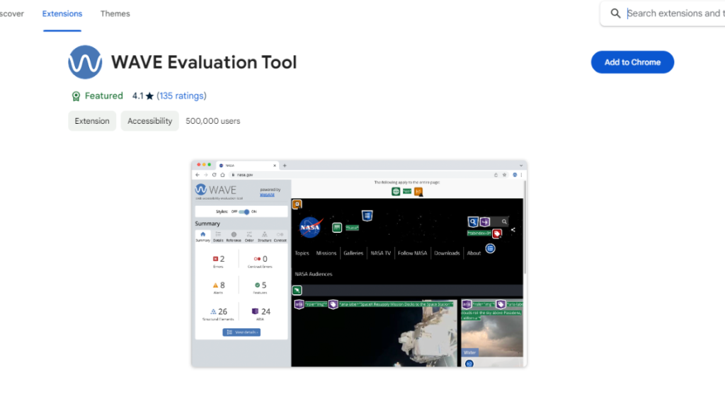 wave accessibility tool chrome